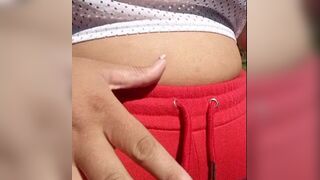 Walking in public park with see through shirt and flashing my big tits - porn video