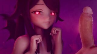 Genshin Impact Hentai Hu Tao gives a deep throat blowjob and gets cumshot - porn video