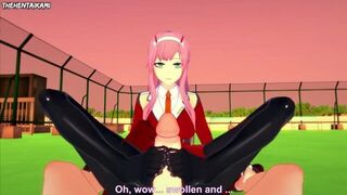 All Girls From Darling In The Franxx Give You A Footjob Hentai POV - porn video