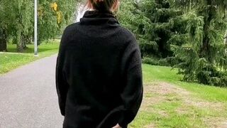 Ass flashing walk around sunny Helsinki - porn video